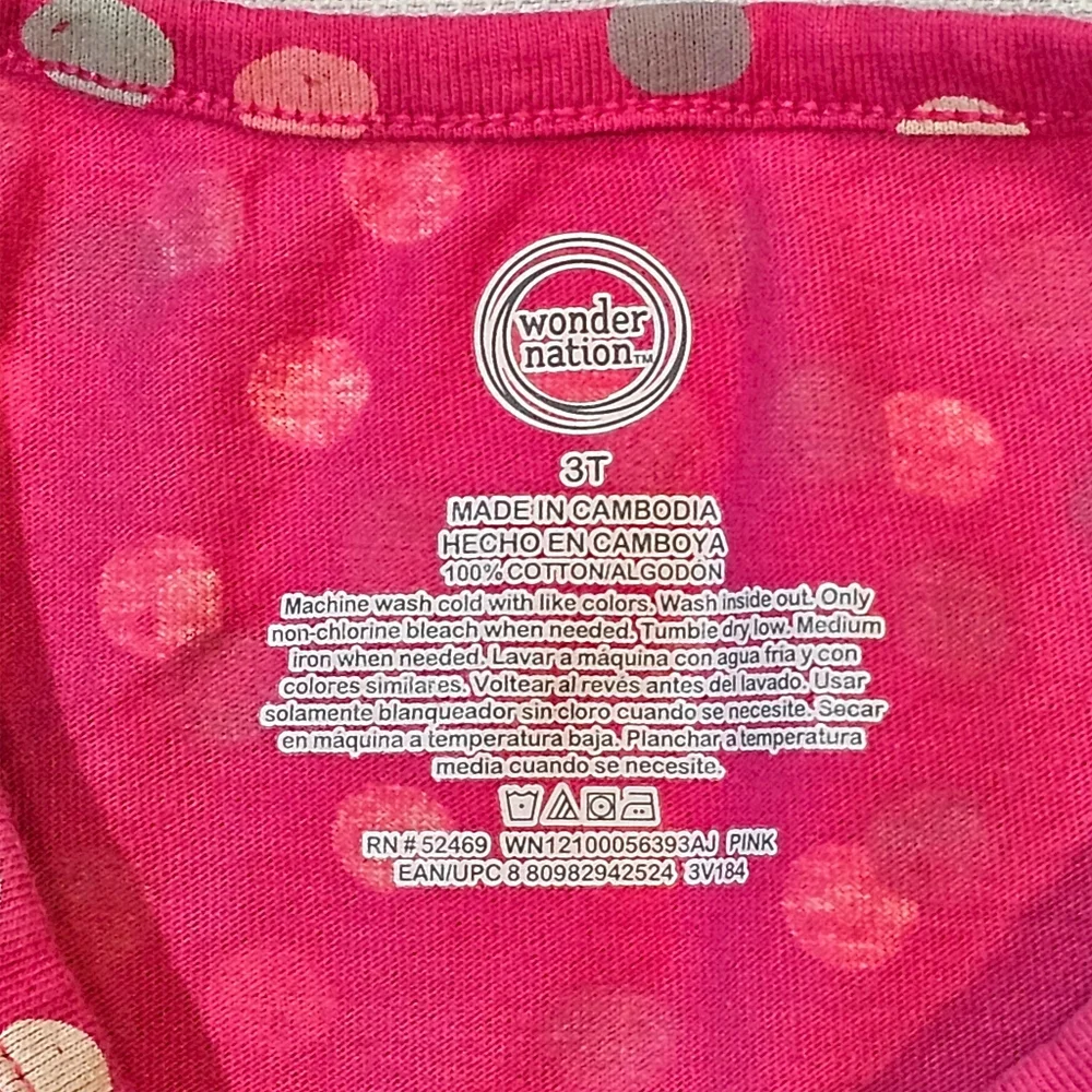 Wonder Nation Pink Polka Dot Dress Size 3T‎